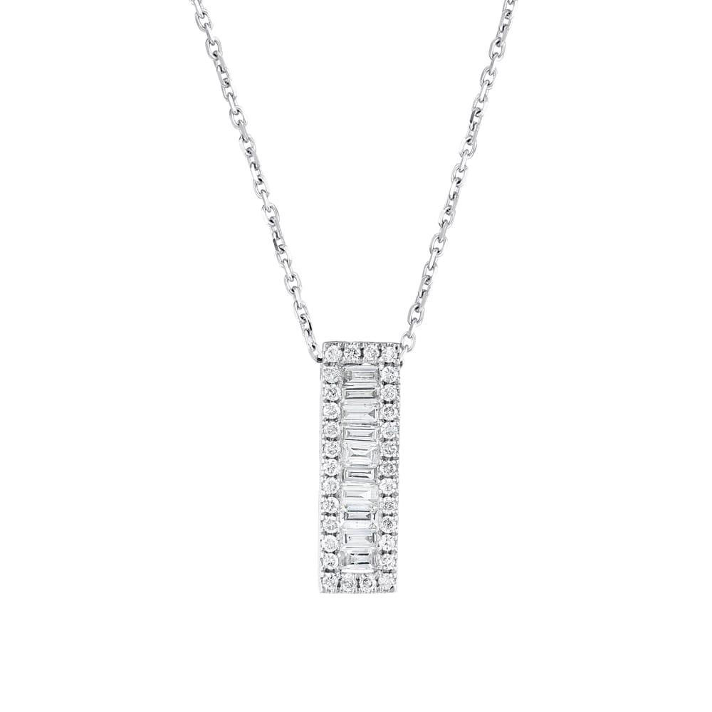 0.34 Karat Ruta Baget Diamante Collana
