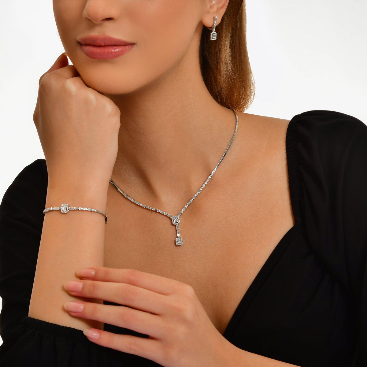 1.78 Karat Herz Baget Diamante Gerdanlık