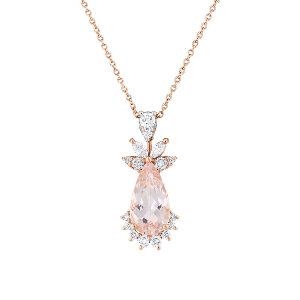 2.45 карата Berry Morganit бриллиантовое колье