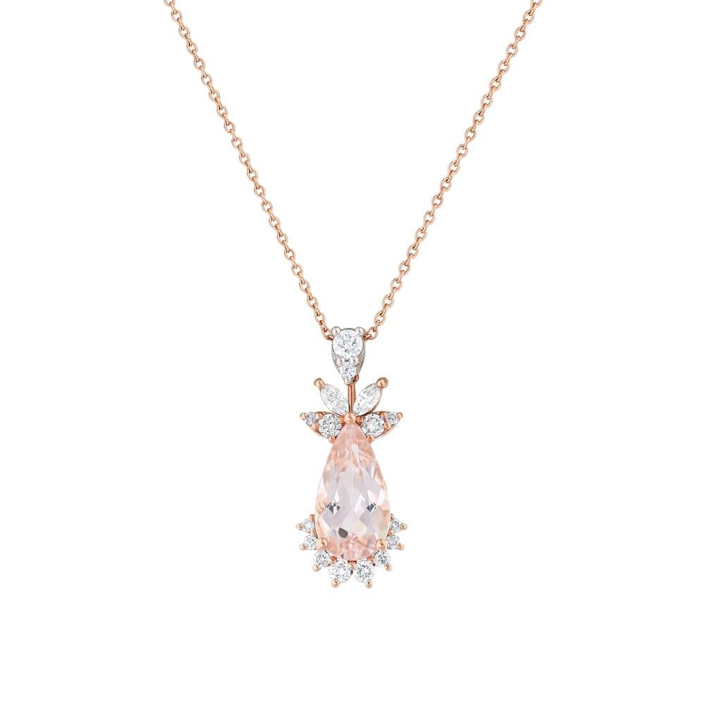 2.45 карата Berry Morganit бриллиантовое колье