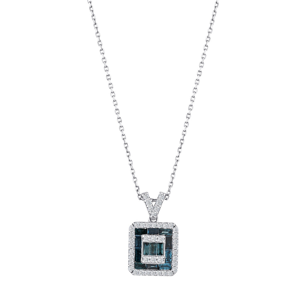 0.55 карата Deep Blue Baget колье