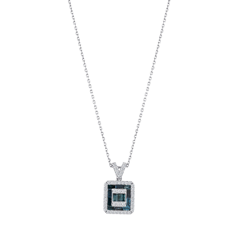 0.55 карата Deep Blue Baget колье