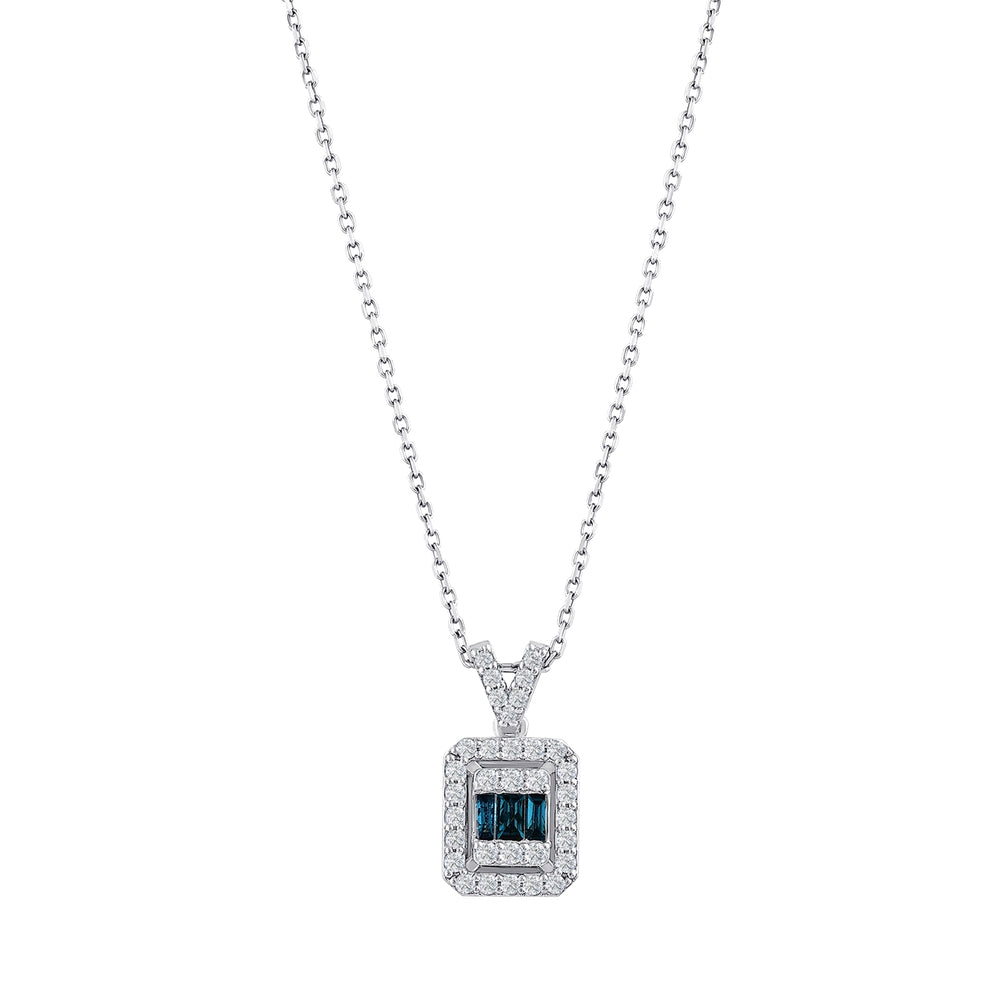 0.29 Karat Deep Blue Baget Collana