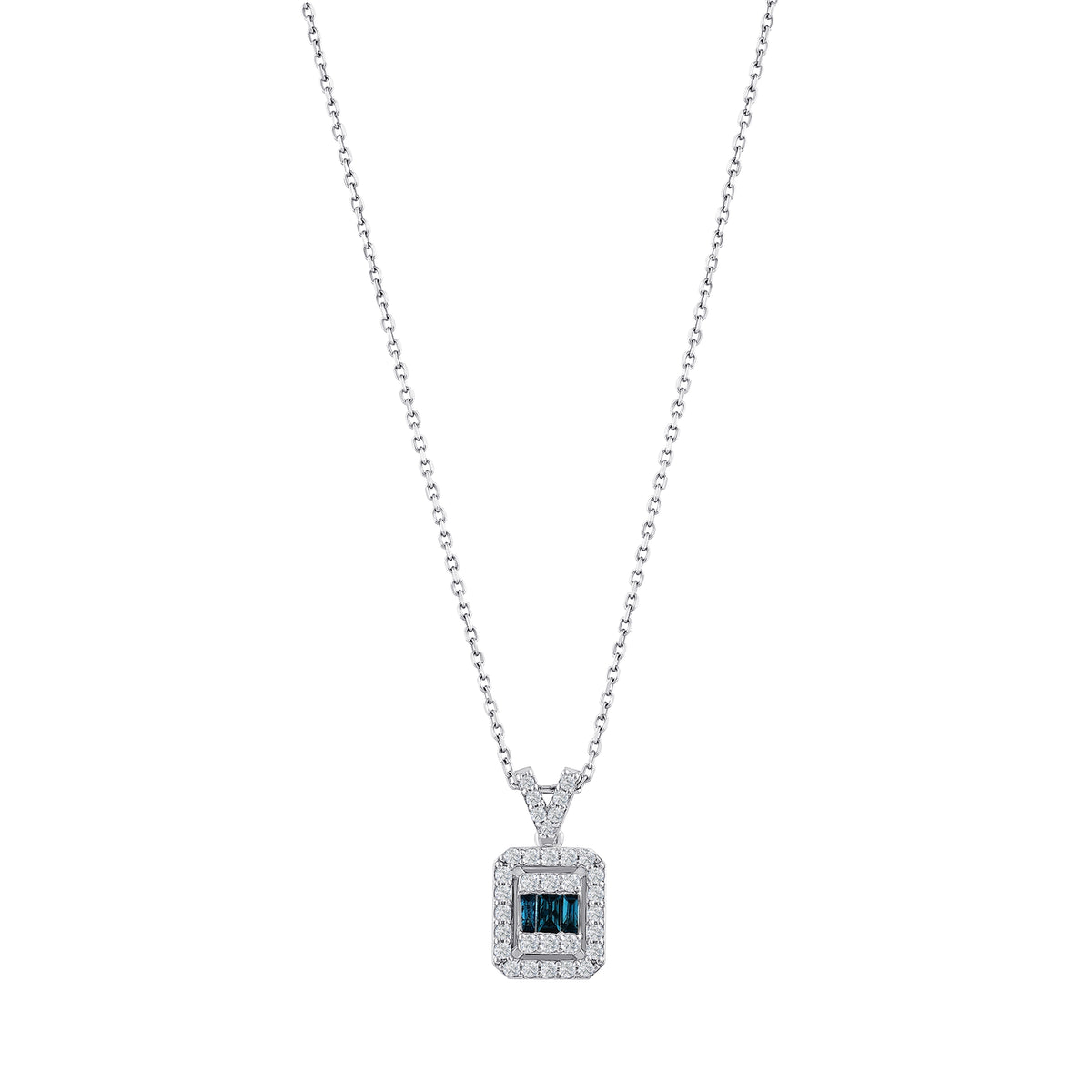 0.29 Karat Deep Blue Baget Collana