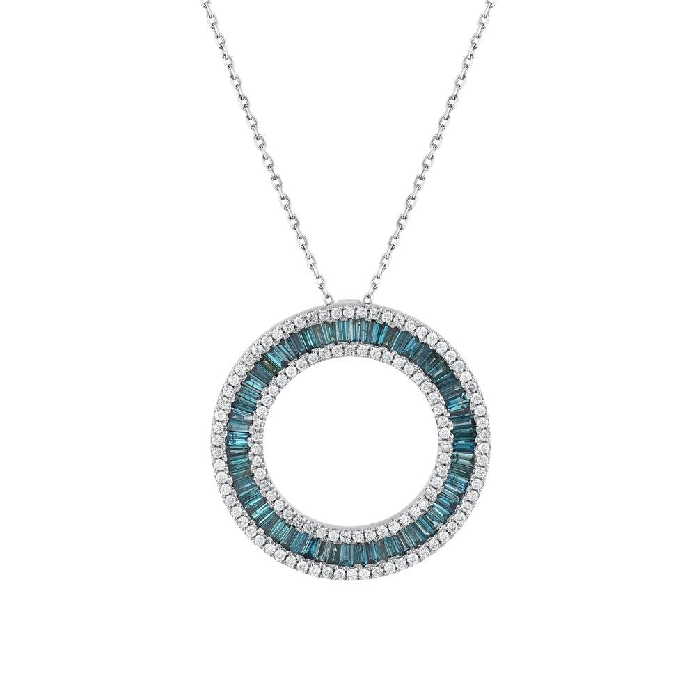 2.06 карата Deep Blue Baget колье