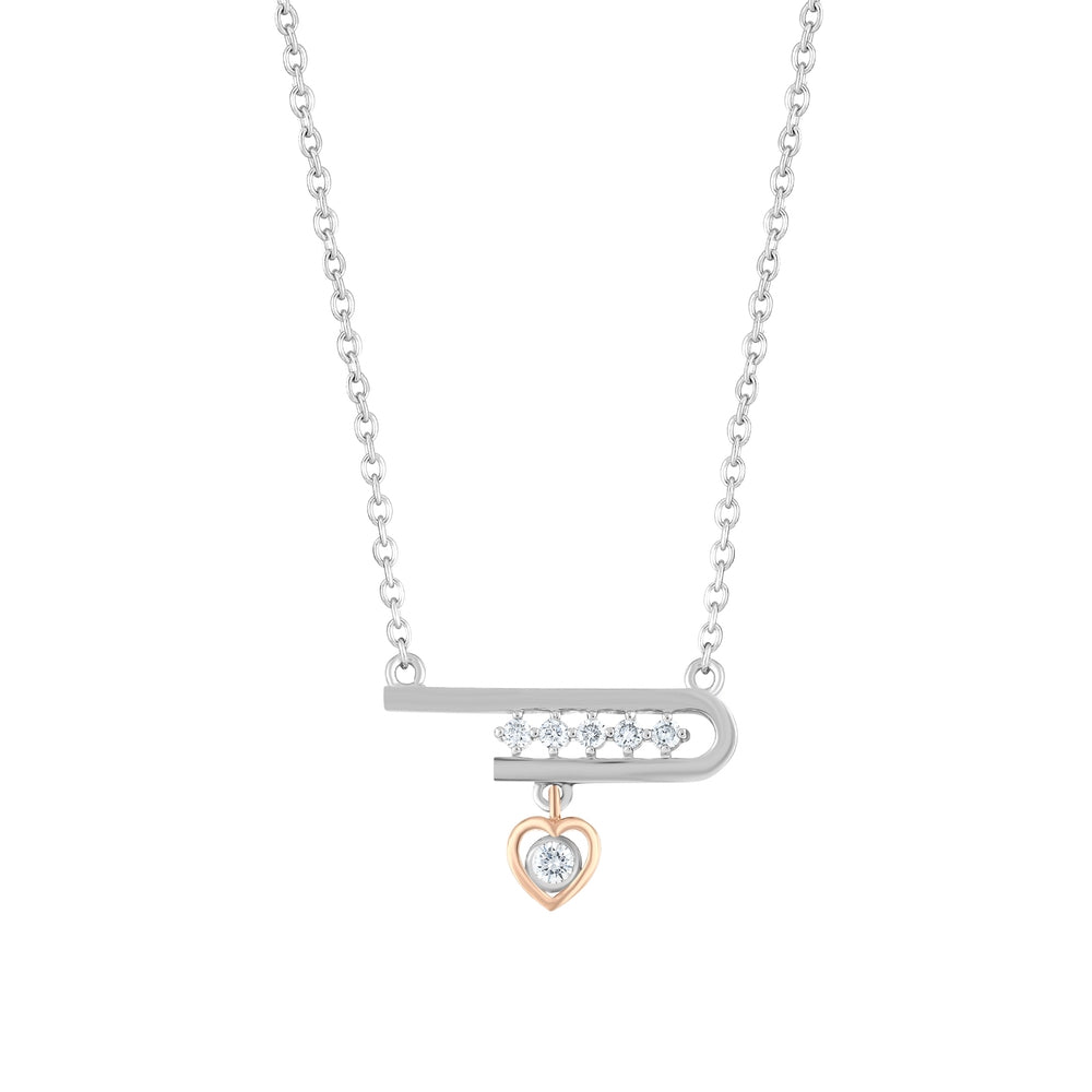0.09 Karat Kalp Diamante Collana