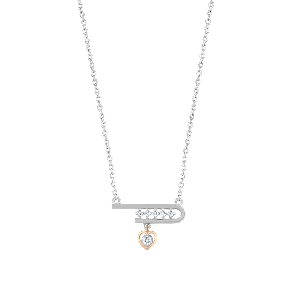 0.09 Karat Kalp Diamante Collana