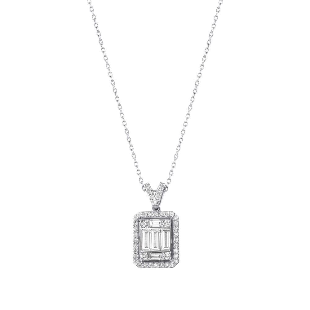 0.62 Karat Magnolia Diamante baguette Collana