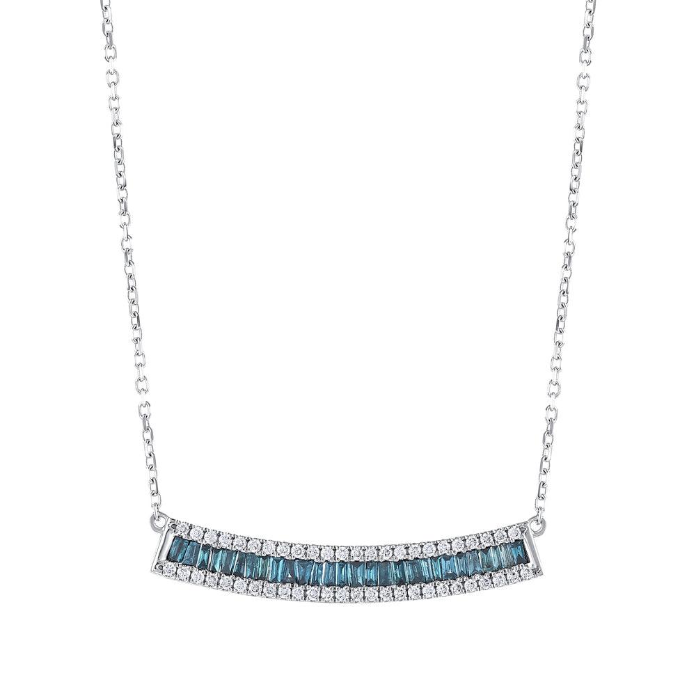 1.86 карата Deep Blue Baget колье