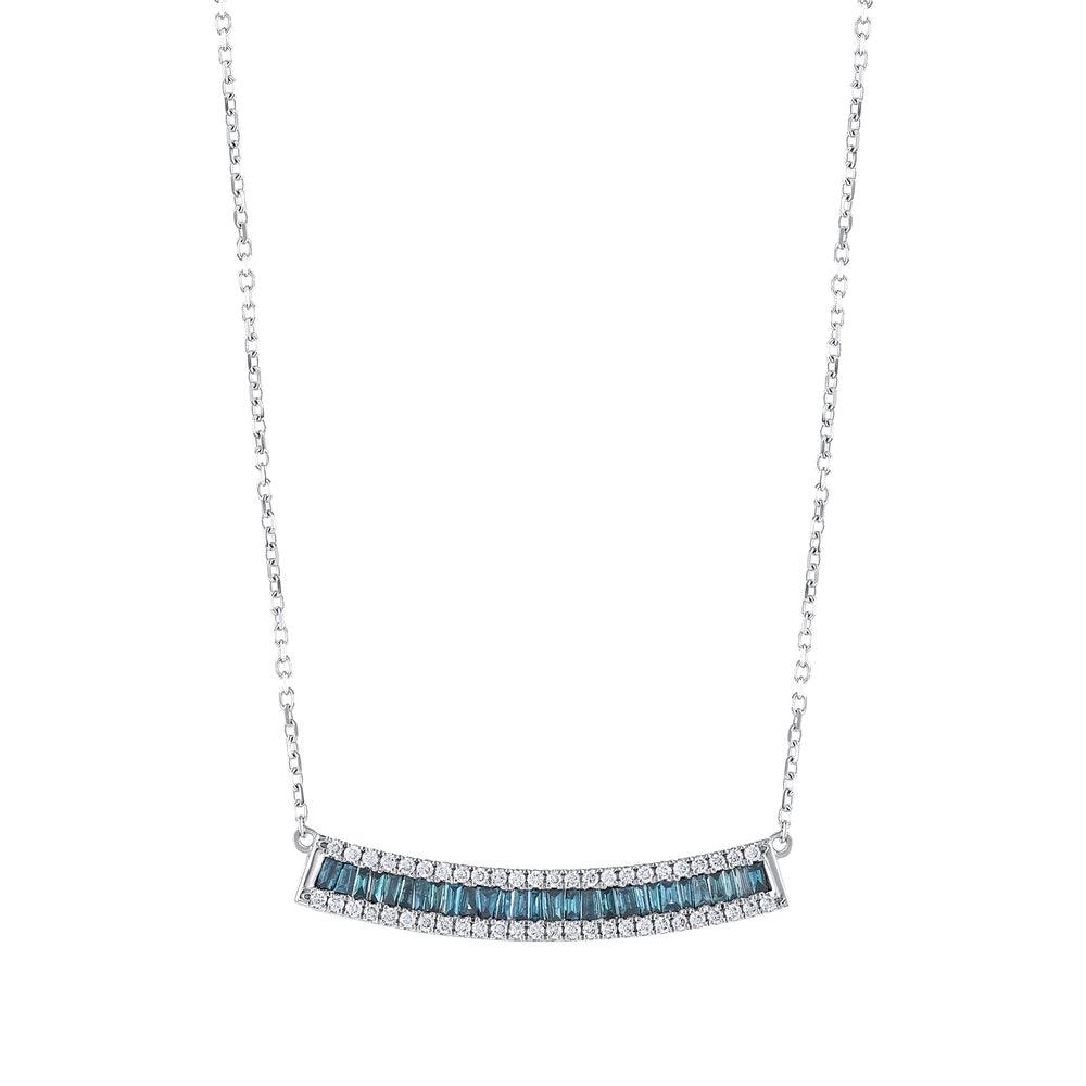 1.86 карата Deep Blue Baget колье