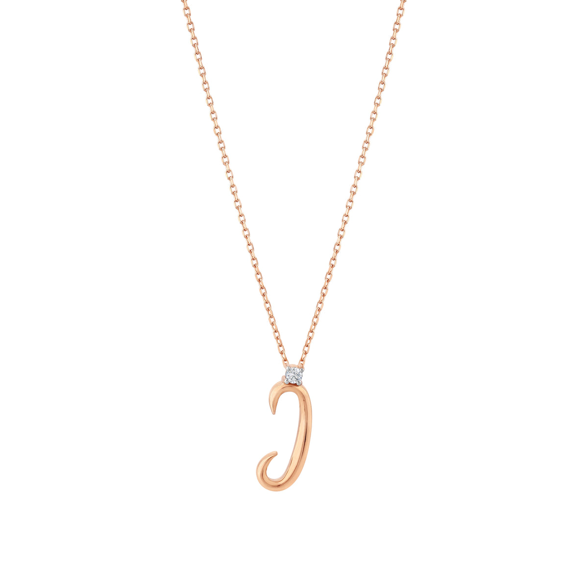 0.03 Karat Diamante İ Harf Collana