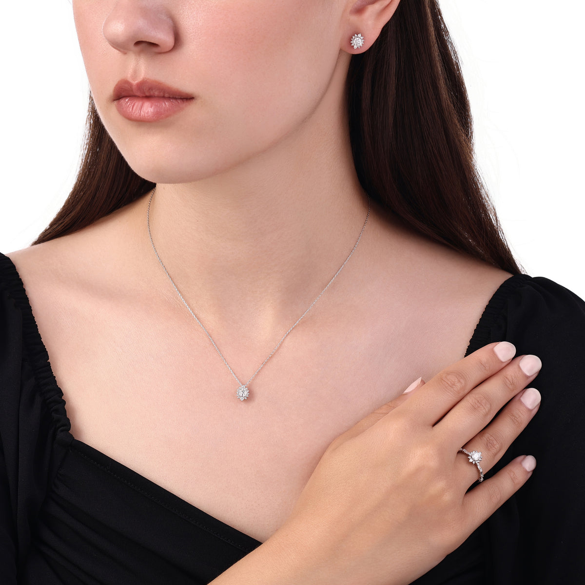 0.39 Karat Flora Diamante Collana