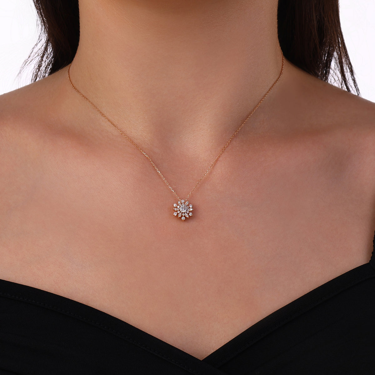 0.43 Karat Flora Diamante Collana