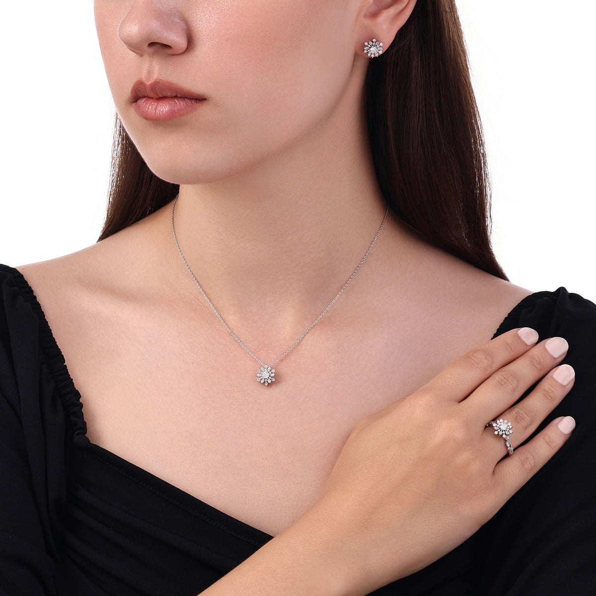 0.43 Karat Flora Diamante Collana