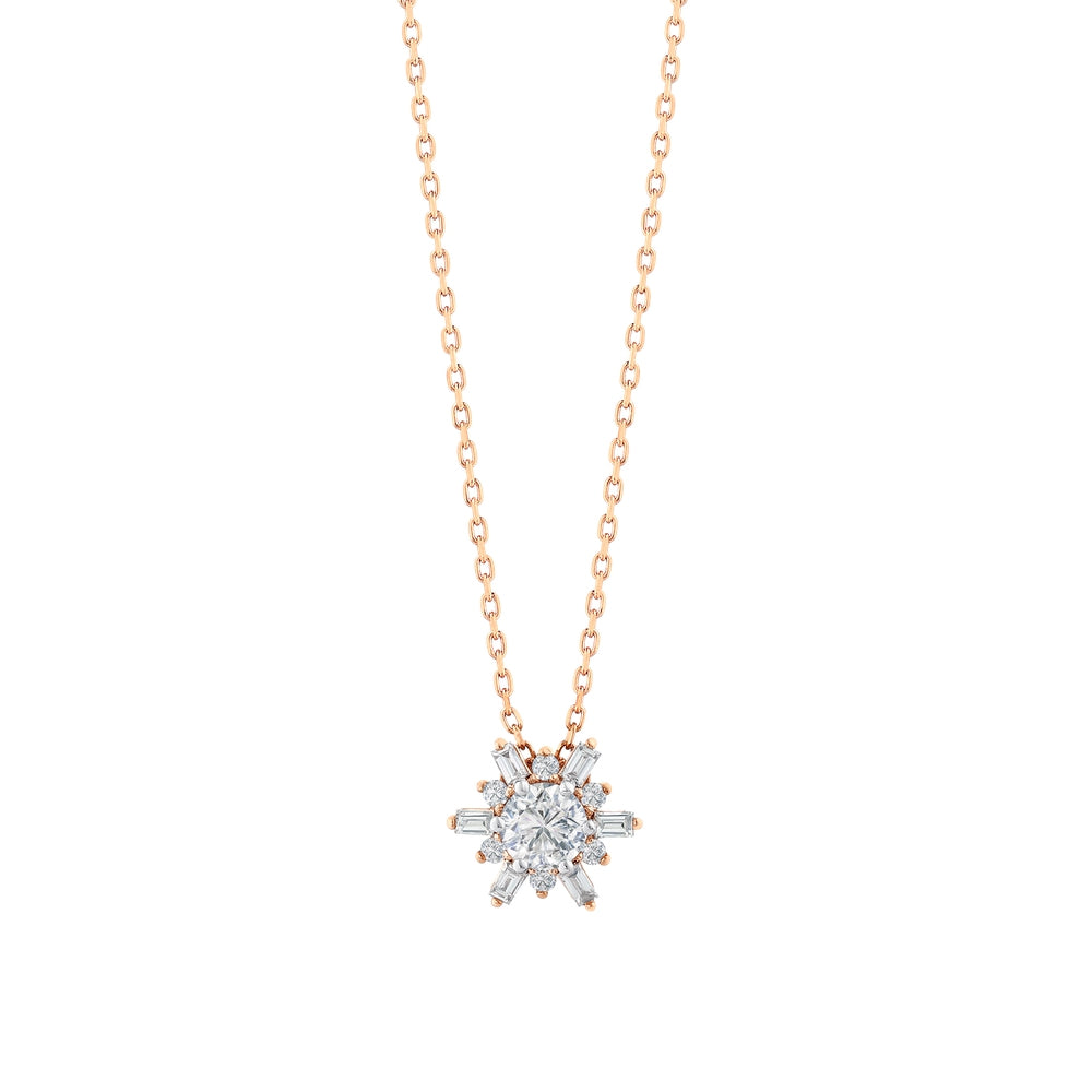 0.33 Karat Flora Baget Diamante Collana