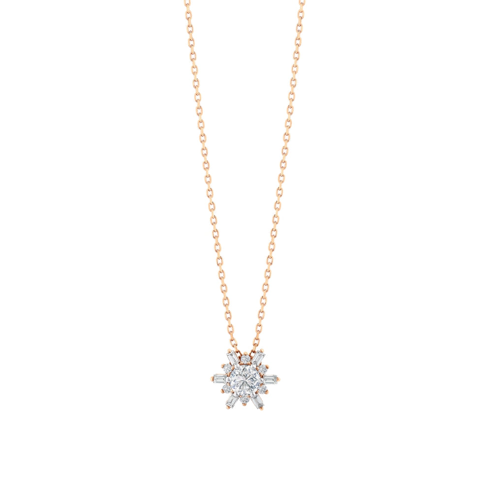 0.33 Karat Flora Baget Diamante Collana