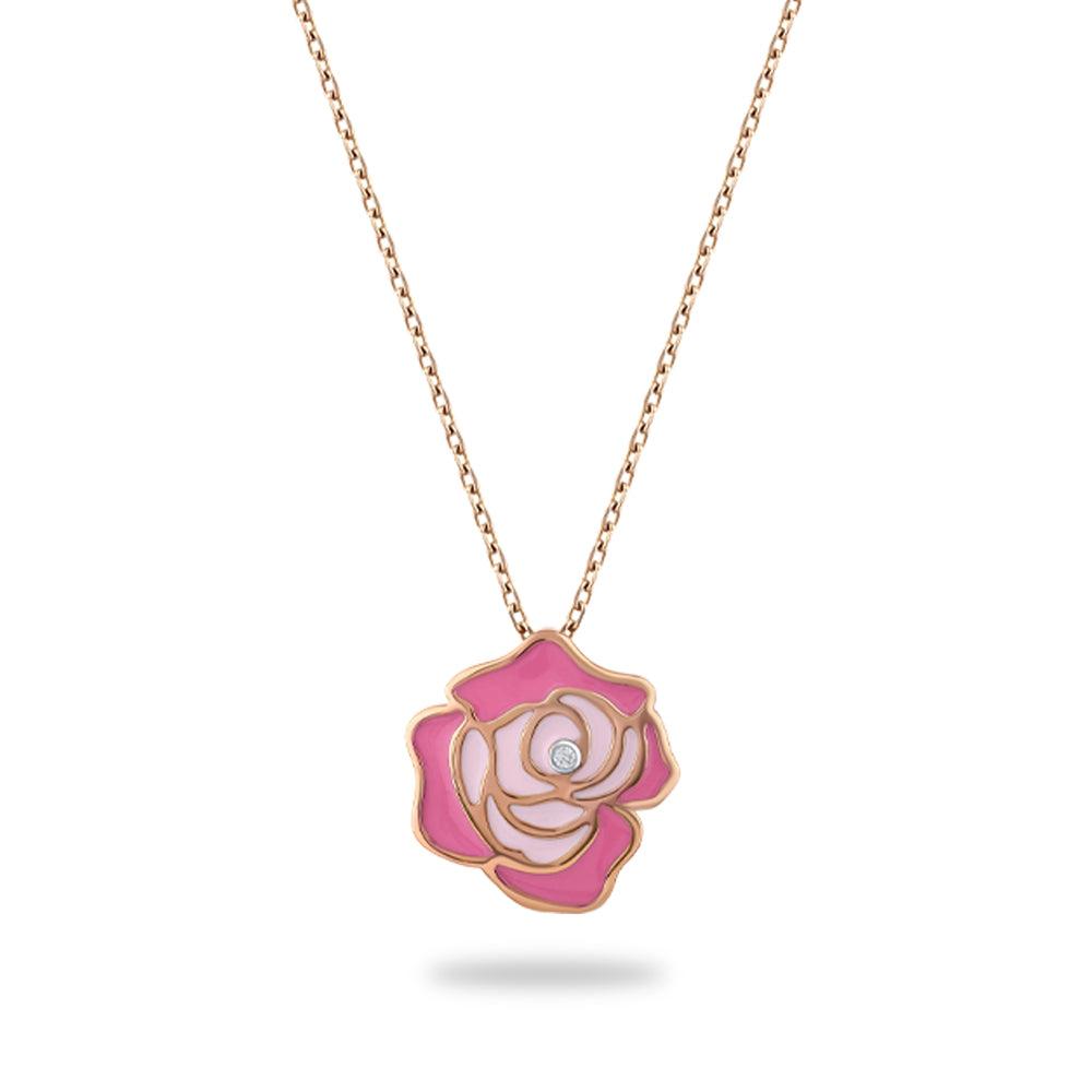 0.01 Karat Diamante Gül Collana