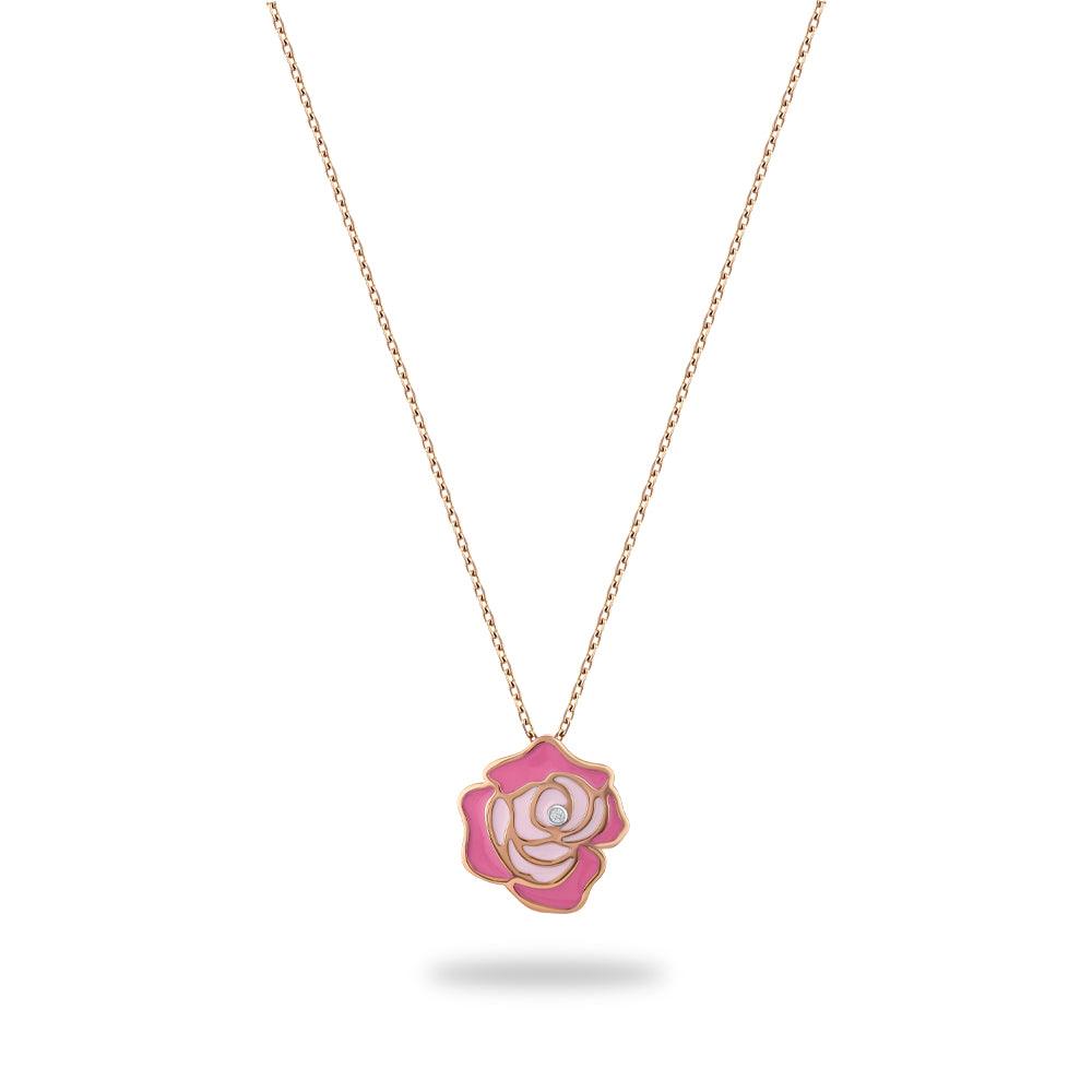 0.01 Karat Diamante Gül Collana