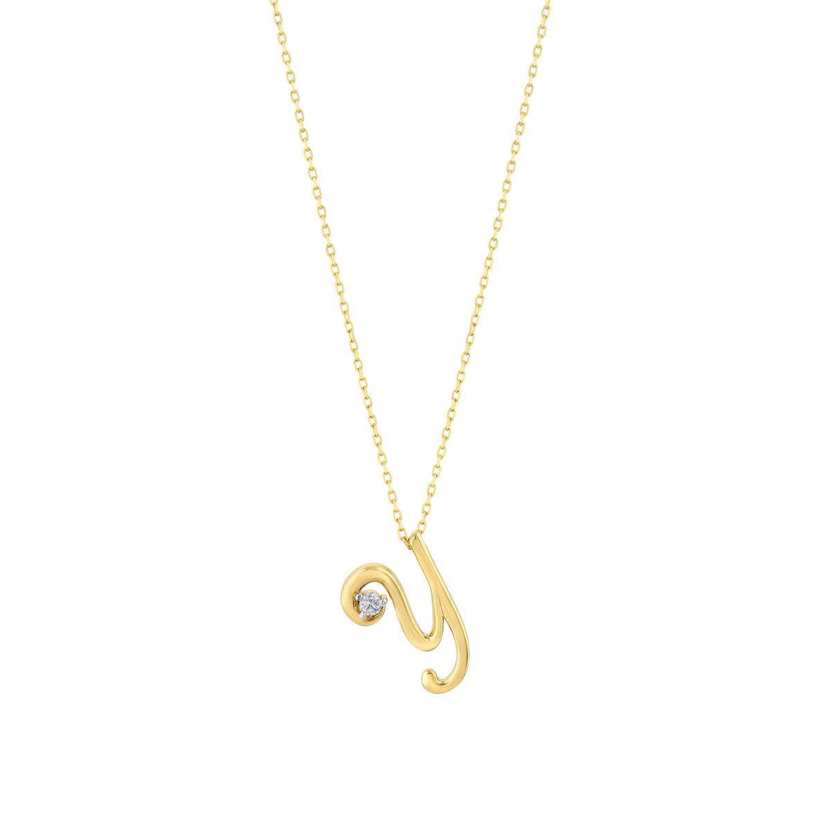 0.03 Karat Diamante Y Harf Collana