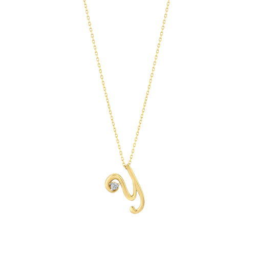 0.03 Karat Diamante Y Harf Collana