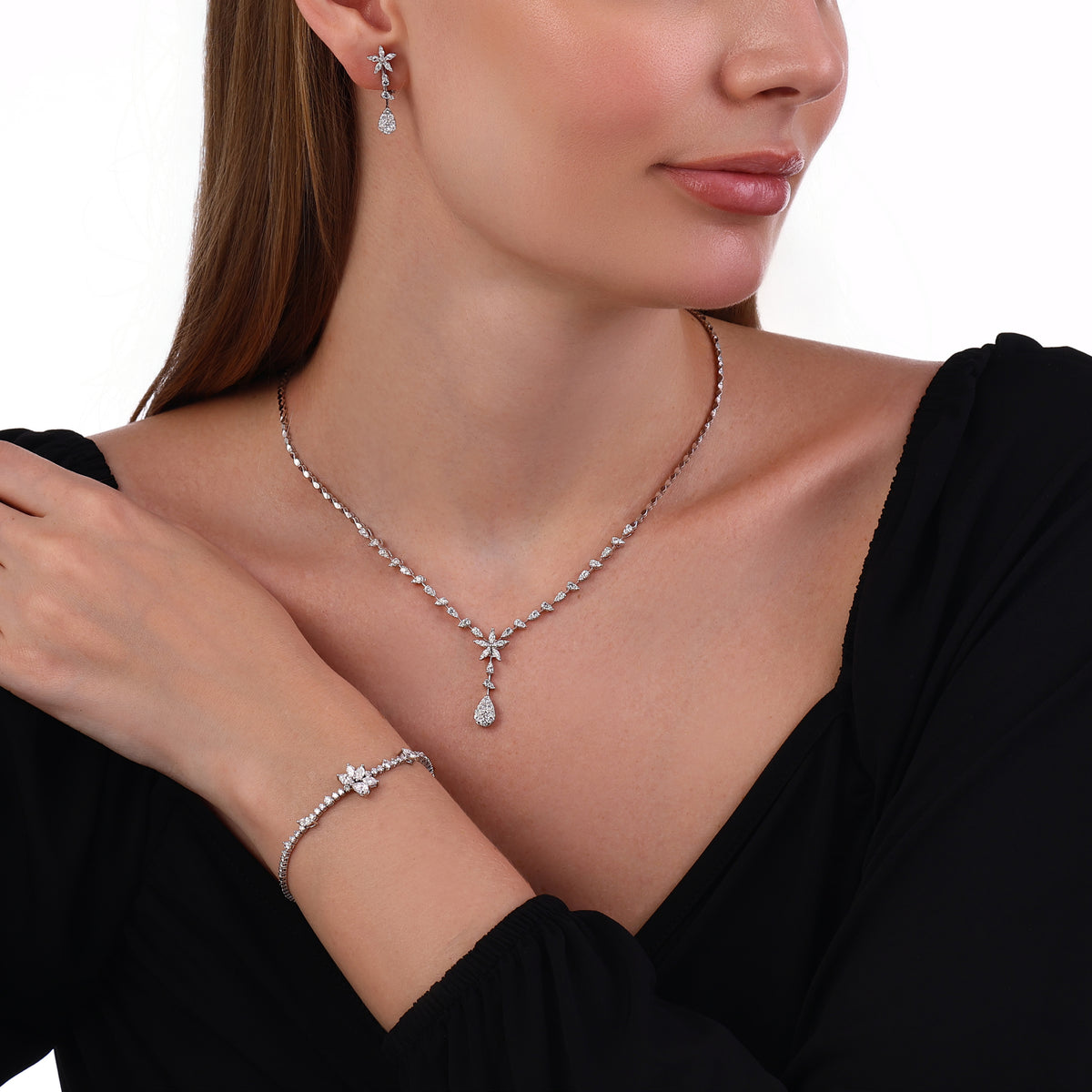 1.49 Karat Çiçek Diamante Gerdanlık