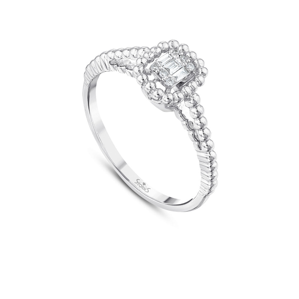 0.05 Karat Aubrey Diamante baguette Anello