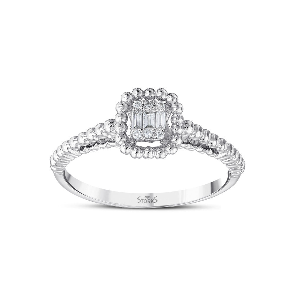 0.05 Karat Aubrey Diamante baguette Anello