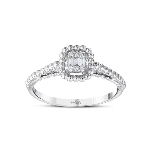 0.05 Karat Aubrey Diamante baguette Anello