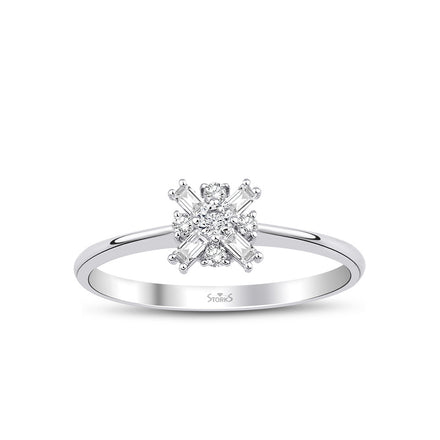 0.18 Karat Evangeline Baget Diamante Anello