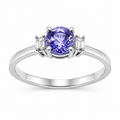 0.83 Karat ovale Tanzanit Diamante Anello
