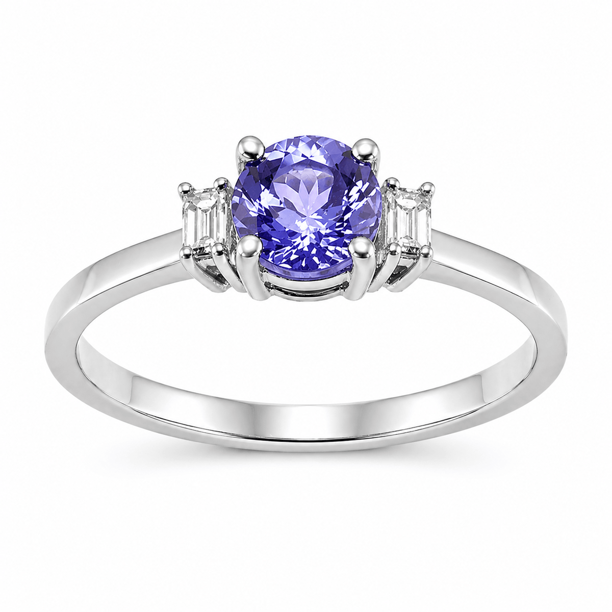 0.83 Karat ovale Tanzanit Diamante Anello