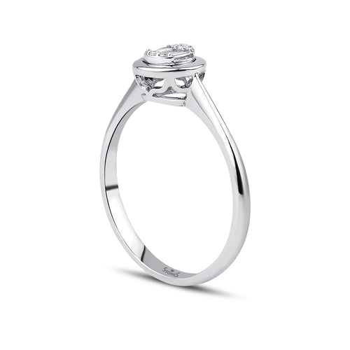 0.11 Karat Melanie Diamante baguette Anello