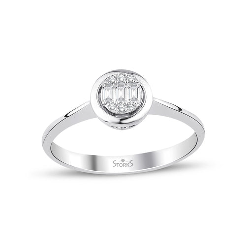 0.11 Karat Melanie Diamante baguette Anello