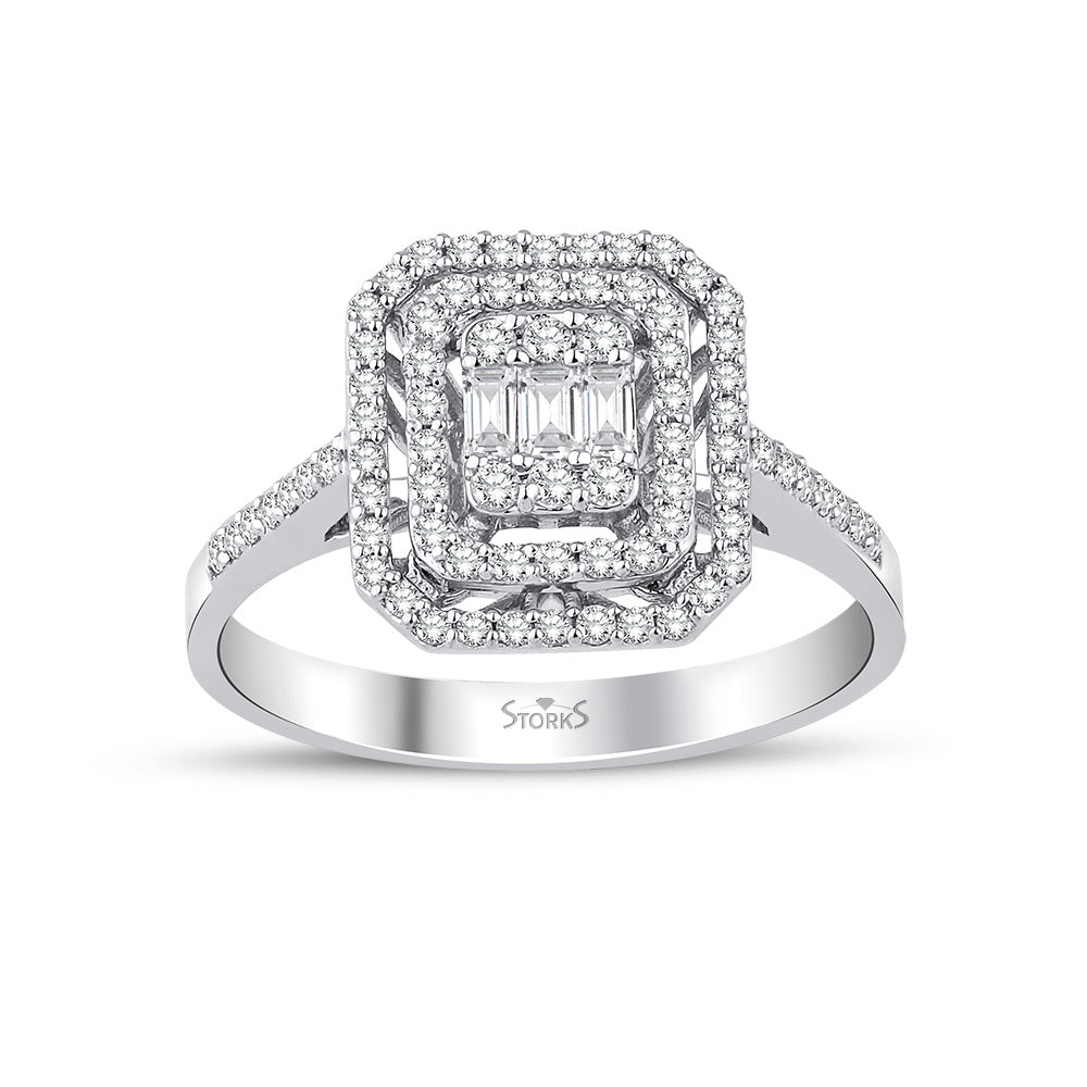 0.47 Karat Chole Baget Diamante Anello