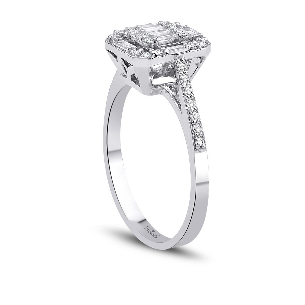 0.44 Karat Victoria Baget Diamante Anello