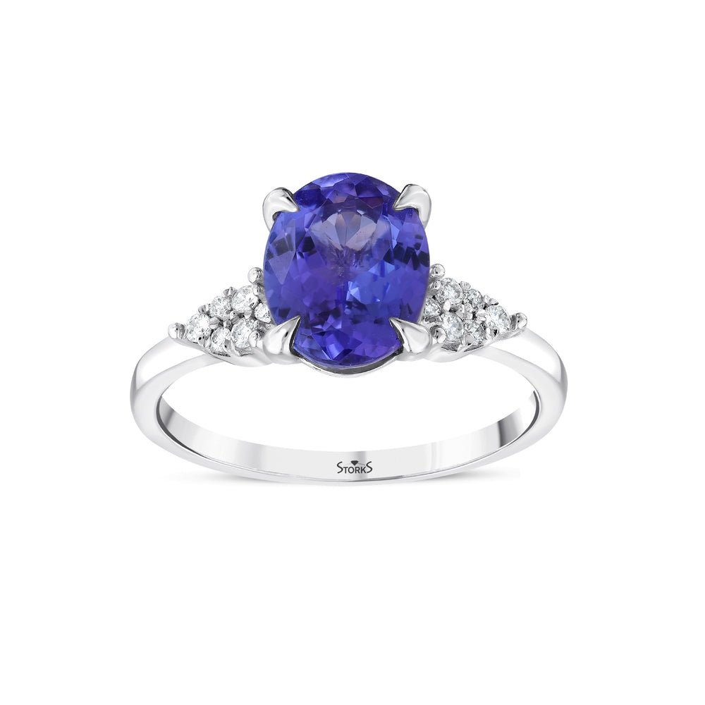 1.81 Karat Tanzanit Diamante Anello