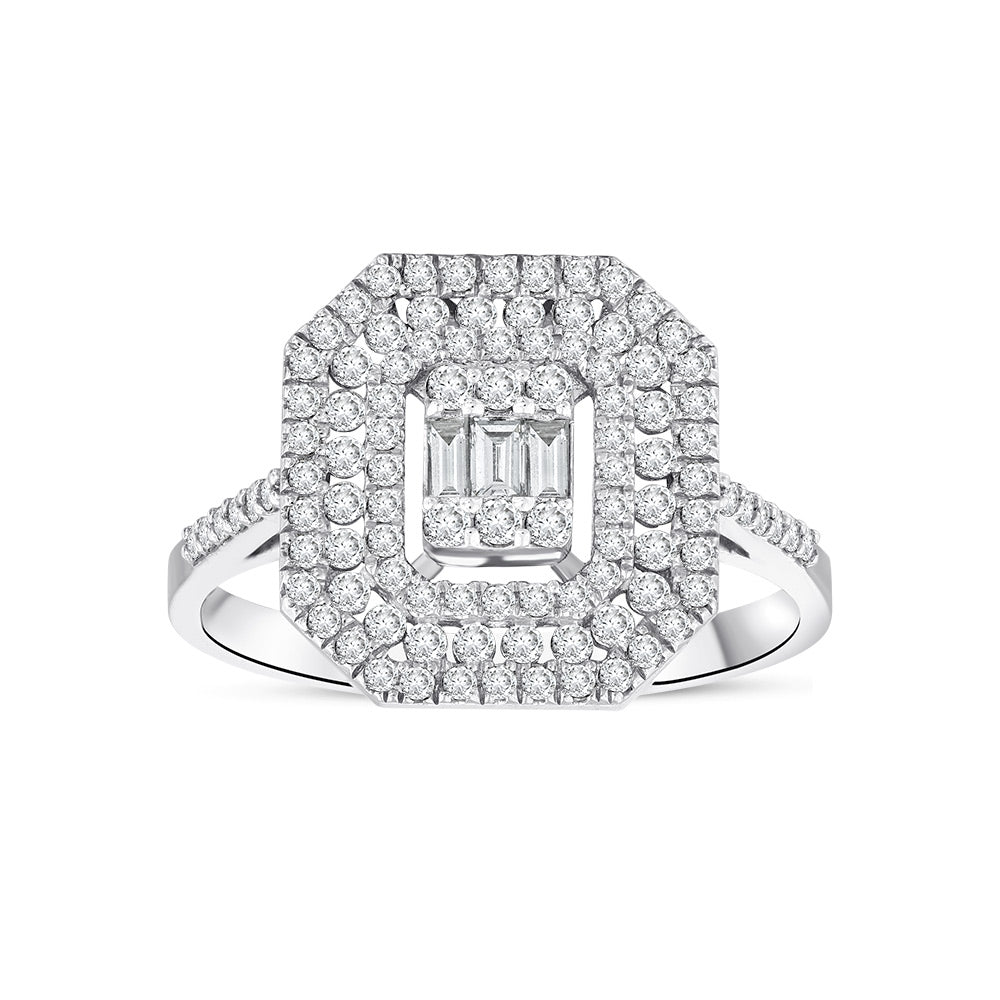 0.65 Karat Grace Baget Diamante Anello