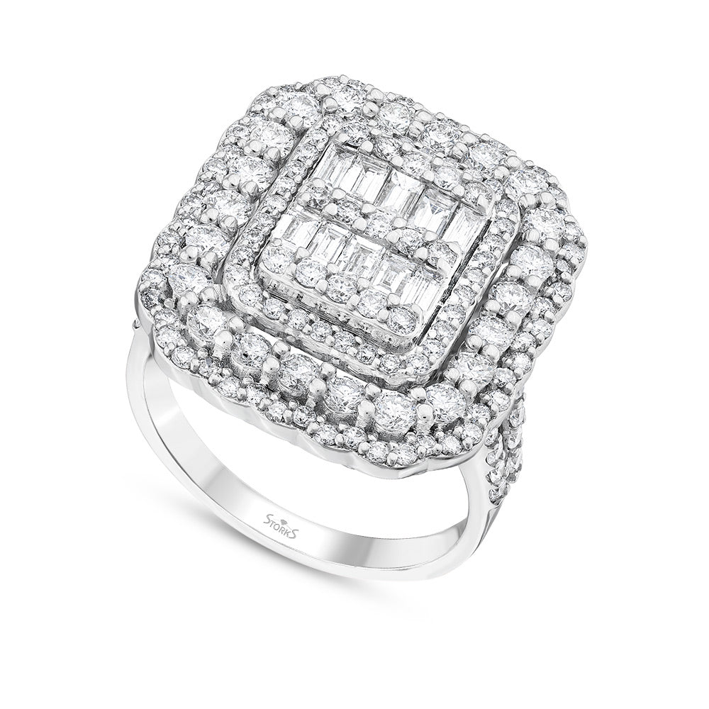 2.31 Karat Baget Diamante Anello