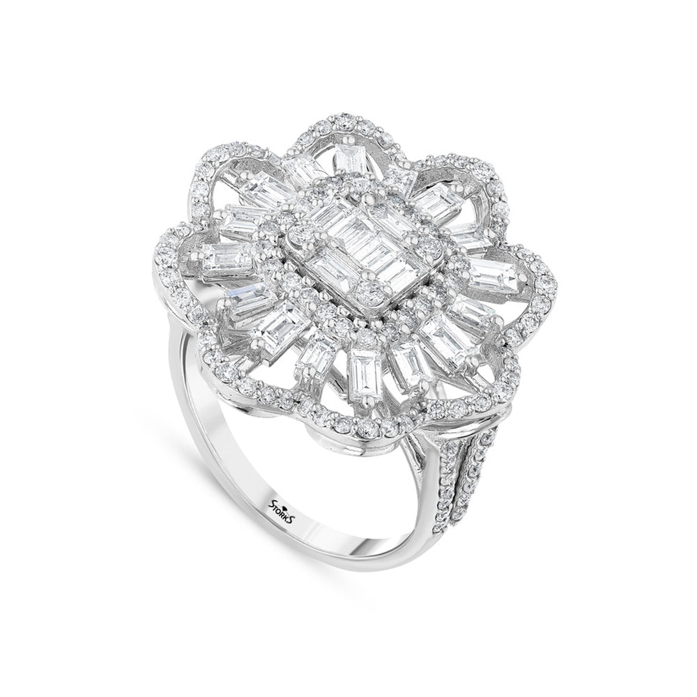 1.48 Karat Baget Diamante Anello