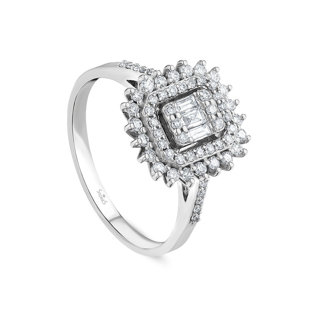0.53 Karat Avery Baget Diamante Anello