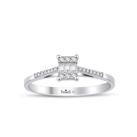 0.15 Karat Laranj Baget Diamante Anello