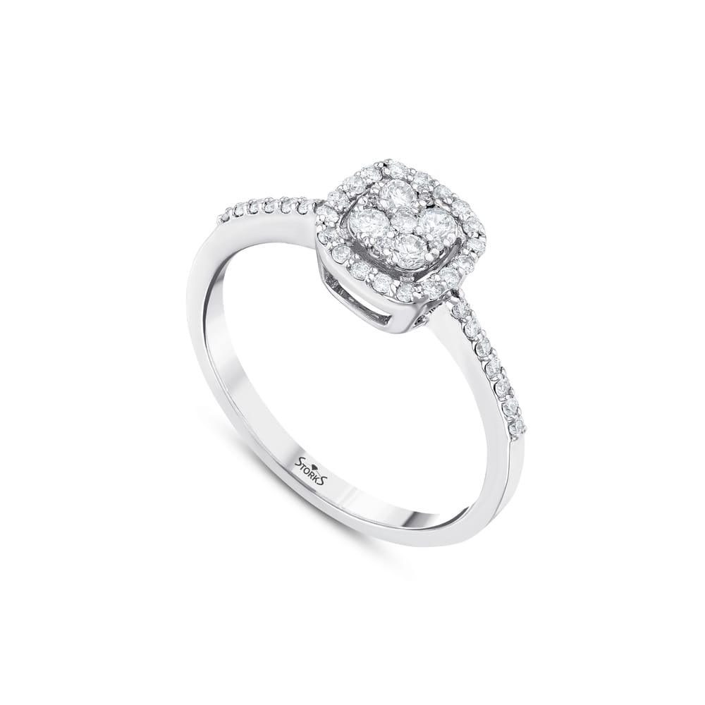 0.31 Karat Angle Diamante Anello