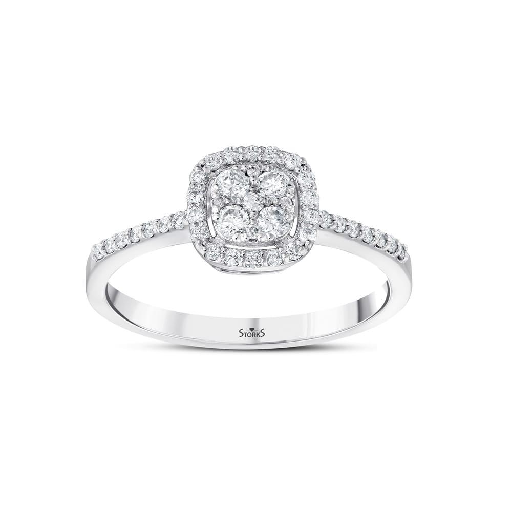 0.31 Karat Angle Diamante Anello