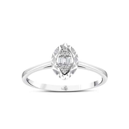 0.07 Karat Eva Diamante baguette Anello