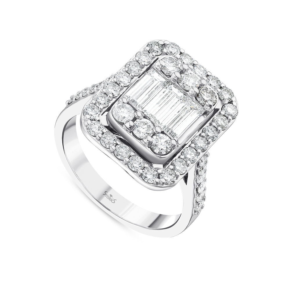 1.85 Karat Mary Baget Diamante Anello