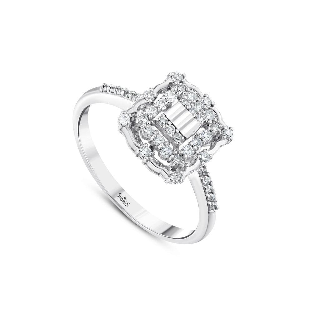 0.27 Karat Cora Diamante baguette Anello