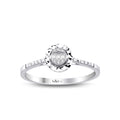 0.07 Karat Laranj Baget Diamante Anello