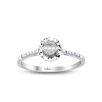 0.07 Karat Laranj Baget Diamante Anello