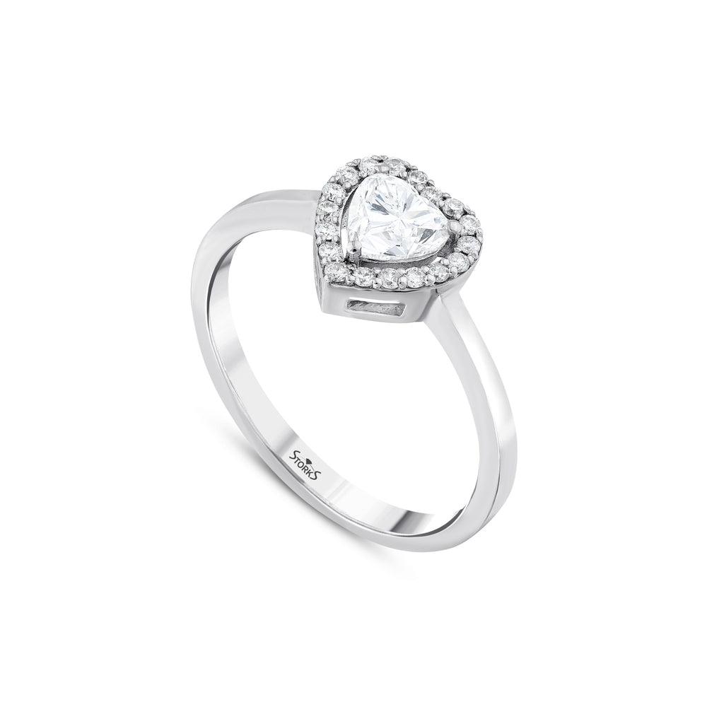 0.50 Karat Kalp Diamante Anello