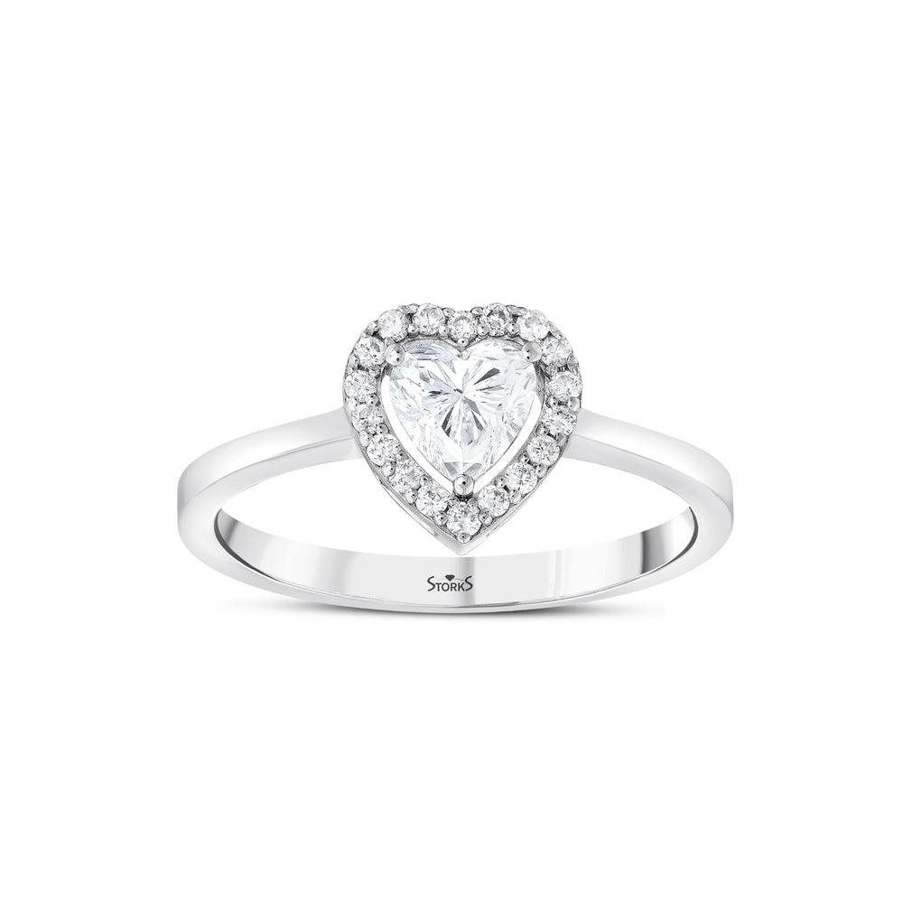 0.50 Karat Kalp Diamante Anello